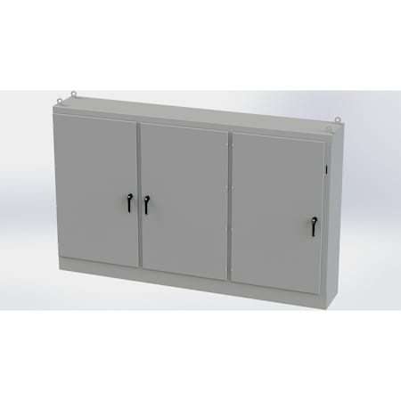 Saginaw Control & Engineering 3 Point Latch with Coinproof/Padlock Handle Electrical Enclosures, 72 in H, 18 in D, 117-1/2 in W SCE-72XM3EW18